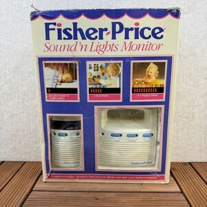 Fisher Vtg 1990s Fisher Price Sound n Lights Baby Monitor With Original Box